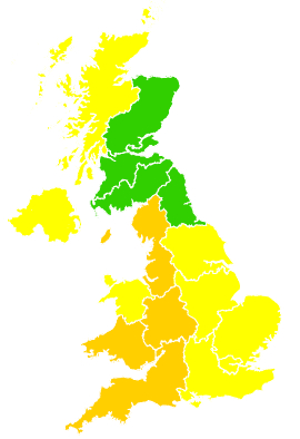 Click on a region for air pollution levels for 04/07/2018