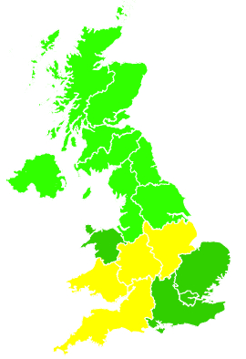 Click on a region for air pollution levels for 04/07/2019