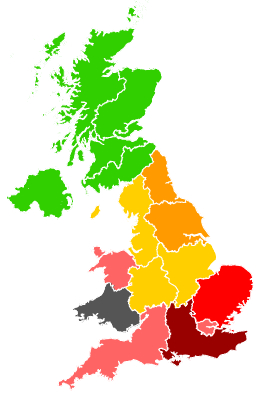 Click on a region for air pollution levels for 04/08/1990