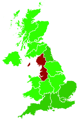 Click on a region for air pollution levels for 04/08/2000