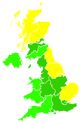 Click on a region for air pollution levels for 04/08/2011