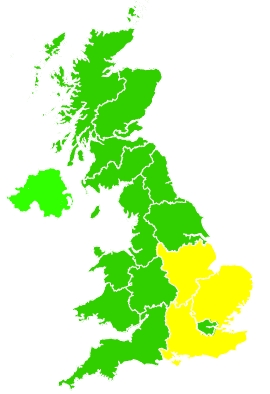 Click on a region for air pollution levels for 04/08/2021