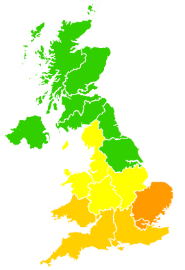 Click on a region for air pollution levels for 04/08/2026