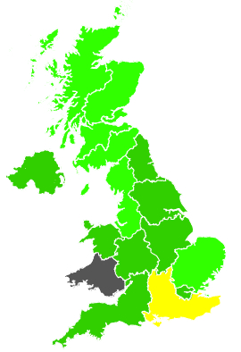 Click on a region for air pollution levels for 04/09/1989