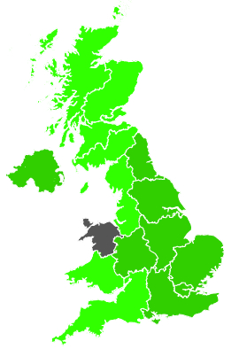 Click on a region for air pollution levels for 04/09/1996