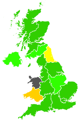 Click on a region for air pollution levels for 04/09/1997