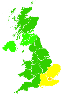 Click on a region for air pollution levels for 04/09/2004