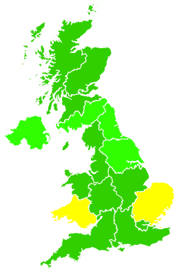 Click on a region for air pollution levels for 04/09/2006