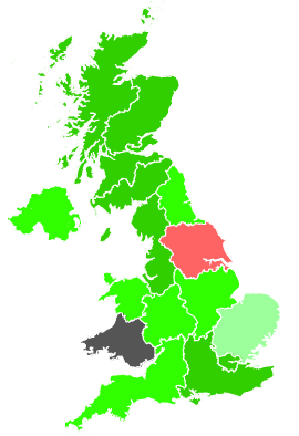 Click on a region for air pollution levels for 04/10/1991