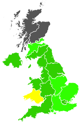 Click on a region for air pollution levels for 04/10/1994
