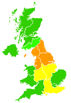 Click on a region for air pollution levels for 04/10/2015