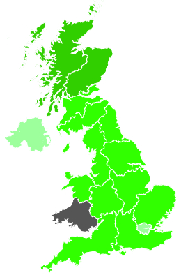 Click on a region for air pollution levels for 04/11/1988