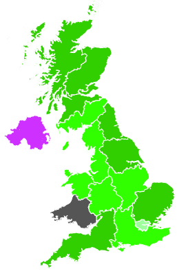 Click on a region for air pollution levels for 04/11/1990