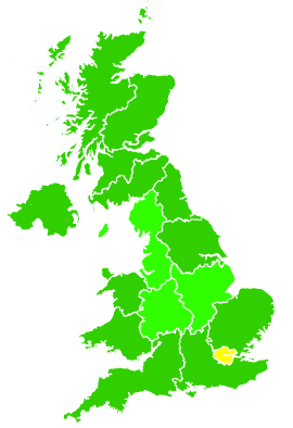 Click on a region for air pollution levels for 04/11/1999