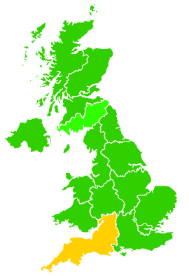 Click on a region for air pollution levels for 04/11/2004