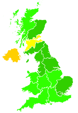 Click on a region for air pollution levels for 04/11/2008