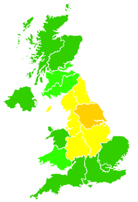Click on a region for air pollution levels for 04/11/2012