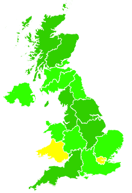 Click on a region for air pollution levels for 04/11/2014