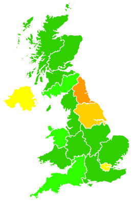 Click on a region for air pollution levels for 04/11/2015