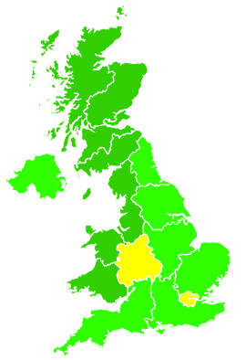 Click on a region for air pollution levels for 04/11/2016