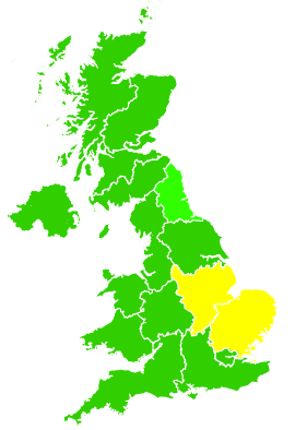 Click on a region for air pollution levels for 04/11/2017