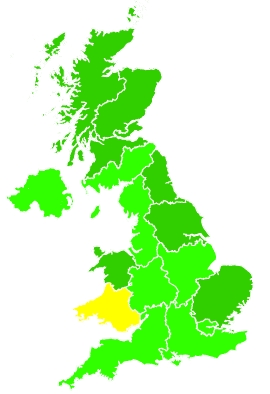 Click on a region for air pollution levels for 04/11/2021