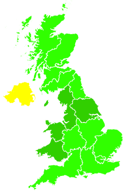 Click on a region for air pollution levels for 04/12/1995
