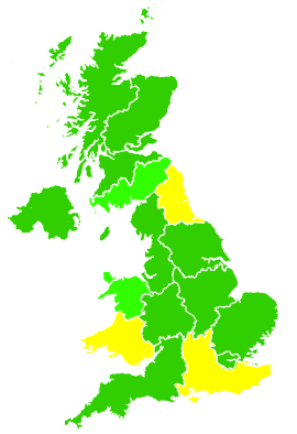 Click on a region for air pollution levels for 04/12/2014