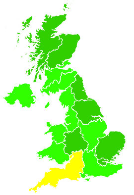 Click on a region for air pollution levels for 04/12/2016