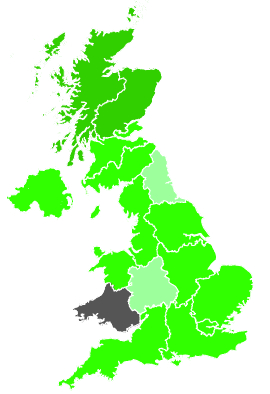 Click on a region for air pollution levels for 05/01/1990