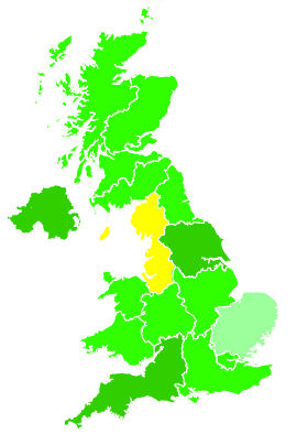 Click on a region for air pollution levels for 05/01/1996