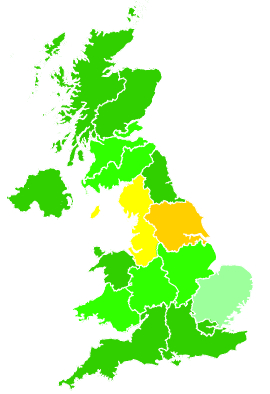 Click on a region for air pollution levels for 05/02/1994