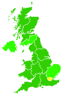 Click on a region for air pollution levels for 05/02/1998