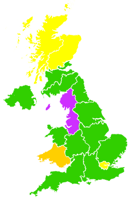 Click on a region for air pollution levels for 05/02/2004