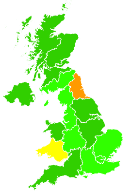 Click on a region for air pollution levels for 05/02/2019