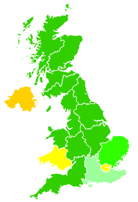 Click on a region for air pollution levels for 05/03/1993