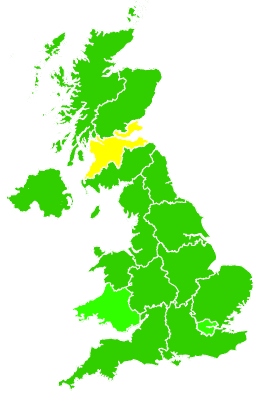 Click on a region for air pollution levels for 05/03/1996