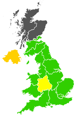 Click on a region for air pollution levels for 05/03/1998