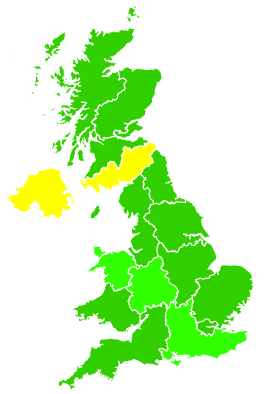 Click on a region for air pollution levels for 05/03/2020