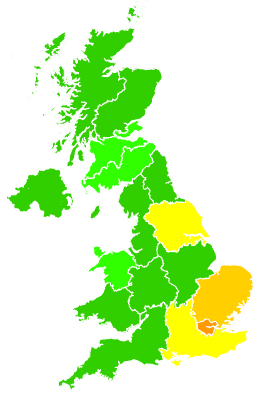Click on a region for air pollution levels for 05/03/2026