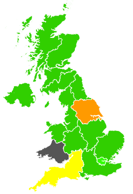 Click on a region for air pollution levels for 05/04/1991