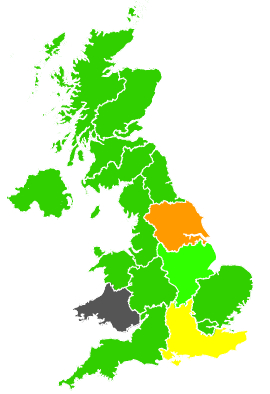 Click on a region for air pollution levels for 05/04/1992