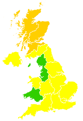 Click on a region for air pollution levels for 05/04/1996