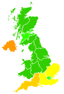 Click on a region for air pollution levels for 05/05/1993