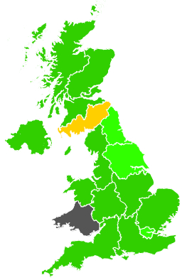 Click on a region for air pollution levels for 05/06/1990