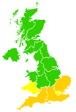 Click on a region for air pollution levels for 05/06/1993
