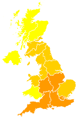Click on a region for air pollution levels for 05/06/1997