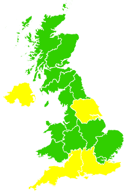 Click on a region for air pollution levels for 05/06/1998