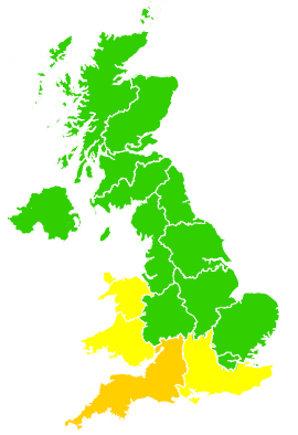 Click on a region for air pollution levels for 05/06/2009