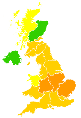 Click on a region for air pollution levels for 05/06/2010
